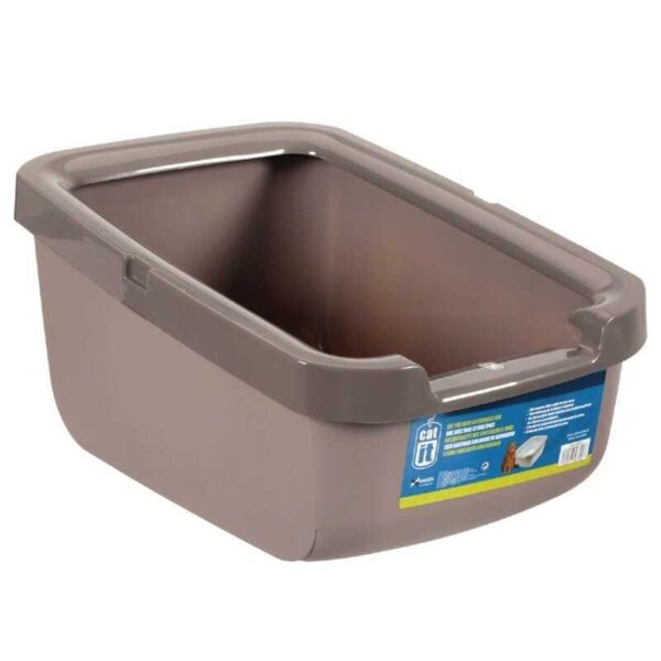 Catit Baño Gato Borde Grueso Color Gris Oscuro - Imagen 1