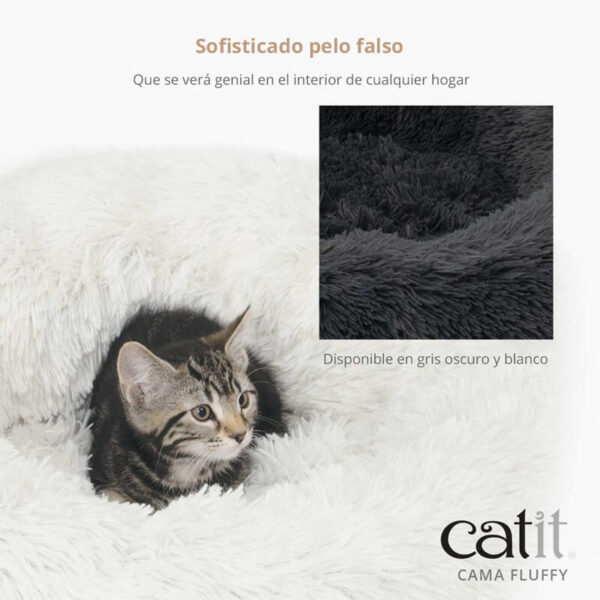 Catit Cama Fluffy Gato Blanca - Imagen 3
