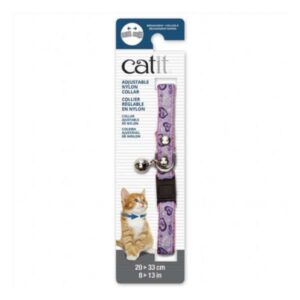 Catit Collar Gato Diseño Rosa con Corazon Purpura