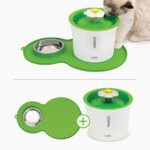 Catit Combo Fuente Flor 3 lts + Alfombra Cacahuete con Plato
