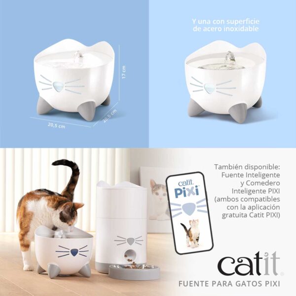 Catit Pixi Fuente Para Gato 2.5lts Color Menta - Imagen 3