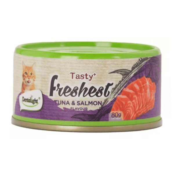 Dentalight Lata Tasty Freshest Atún y Salmón 80gr - Imagen 1