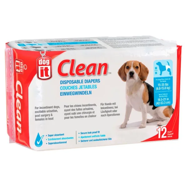 Dogit Pañales Desechables Perro Medium 7 a 16 kg 10 Und - Imagen 1