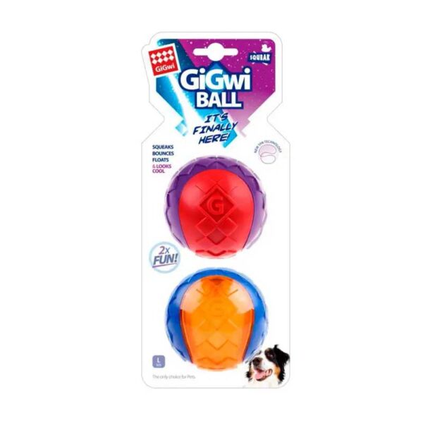 Gigwi Pelota Squeaker Large (7cm) Pack x 2 und - Imagen 1