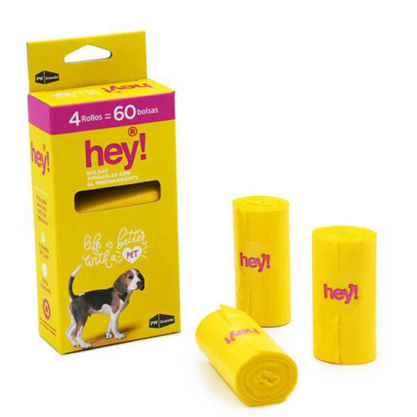 Hey! Bolsas Biodegradables Caja 4 Rollos - Imagen 1