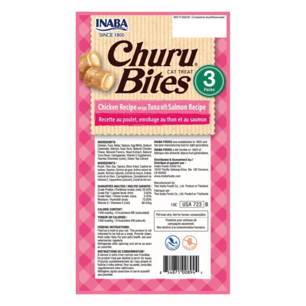 Inaba Churu Bites Gato Atun y Salmon 3 Tubos - Imagen 2