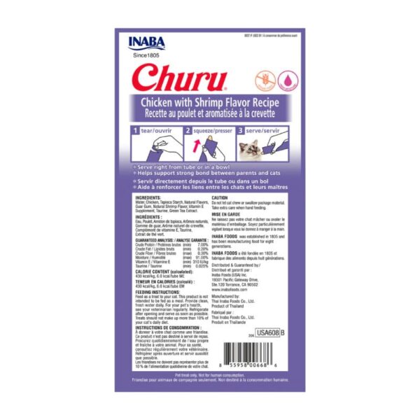 Inaba Churu Gato Sabor Pollo y Camaron 4 Tubos - Imagen 2