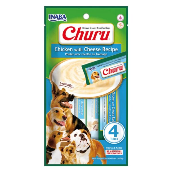 Inaba Churu Perro Sabor Pollo y Queso 4 Tubos - Imagen 1