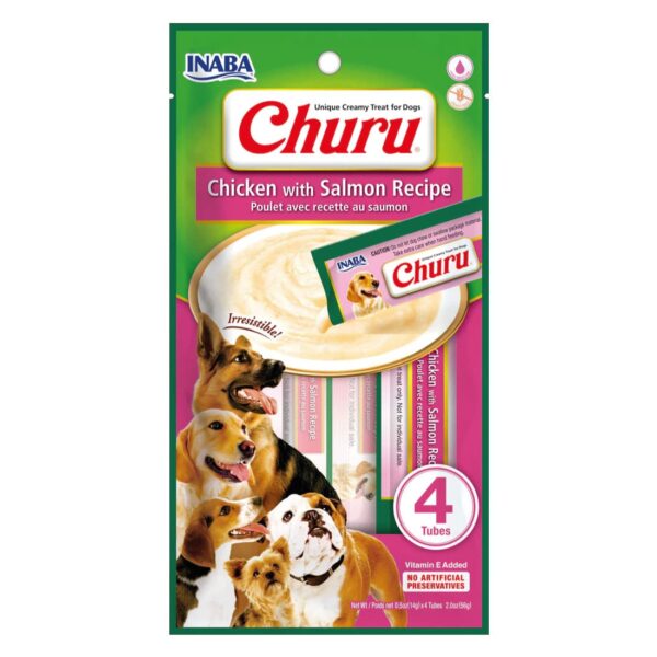 Inaba Churu Perro Sabor Pollo y Salmon 4 Tubos - Imagen 1