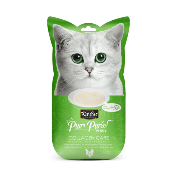 Kit Cat Purr Puree Plus Collagen Care Pollo - Imagen 1