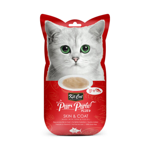 Kit Cat Purr Puree Plus Piel y Pelaje Atún - Imagen 1