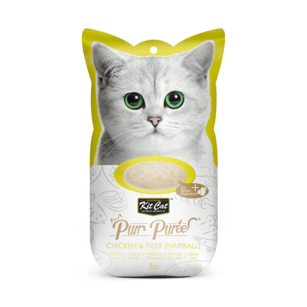 Kit Cat Purr Puree Pollo y Fibra Hairball - Imagen 1