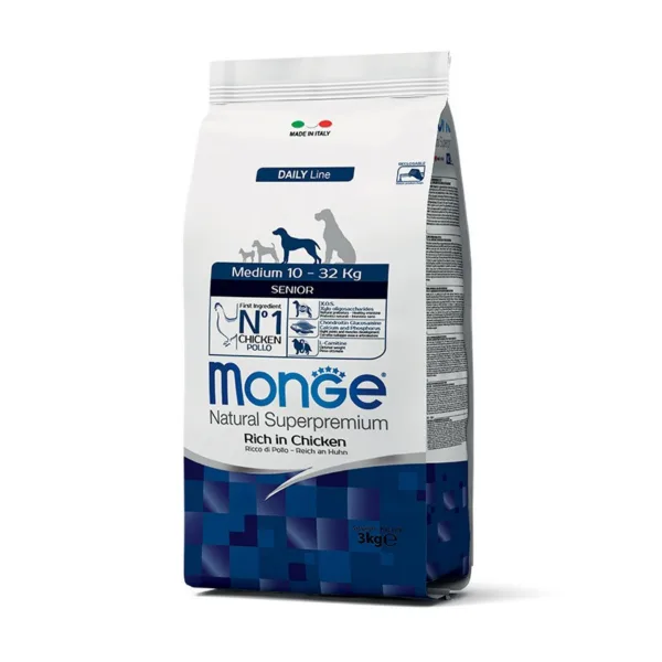 Monge Medium Senior con Pollo 3Kg - Imagen 1