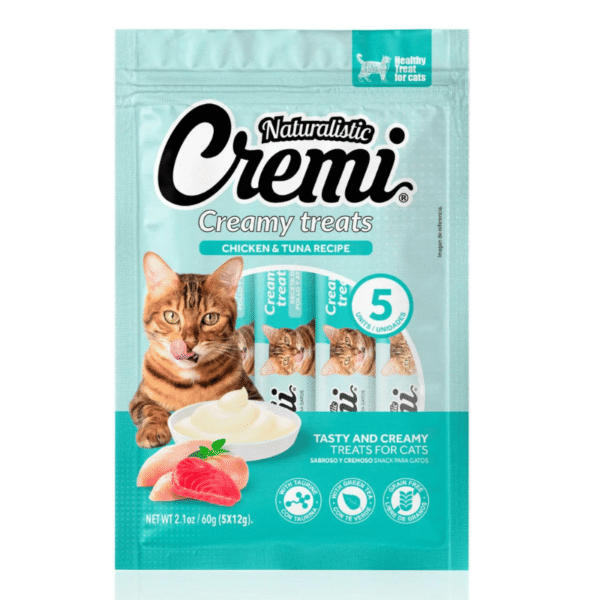 Naturalistic Cremi Gato Sabor Pollo y Atún 5 Tubos - Imagen 1