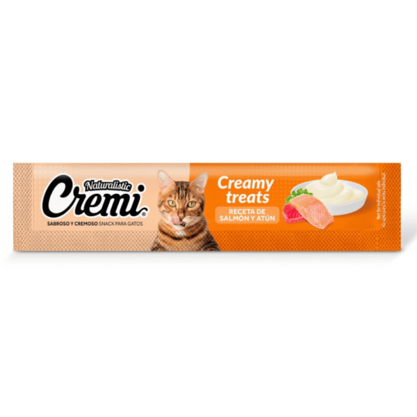 Naturalistic Cremi Gato Sabor Salmón y Atún 5 Tubos - Imagen 3