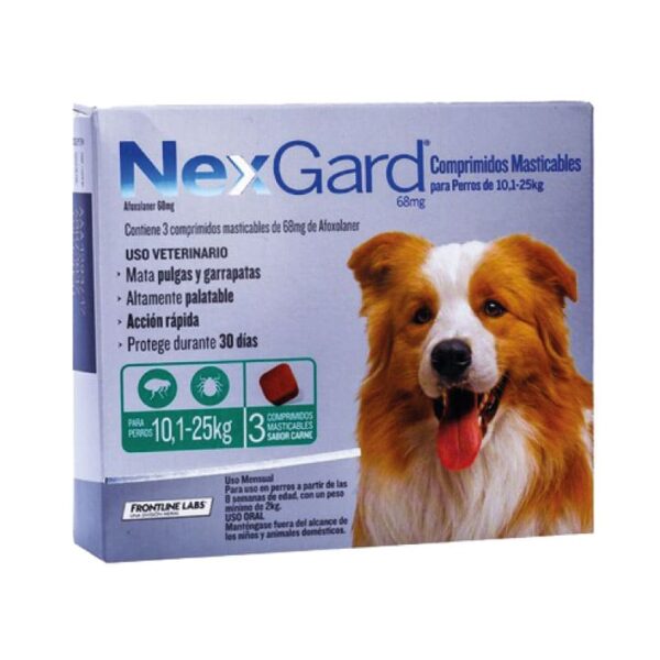 Nexgard Antipasitario Perro 10 a 25Kg 3 Comprimidos - Imagen 1