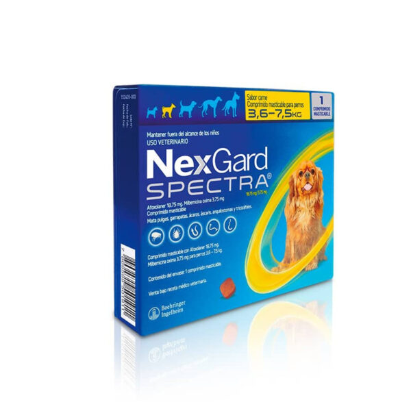 Nexgard Spectra Perro 3.6 a 7.5kg 3 Comprimidos - Imagen 1