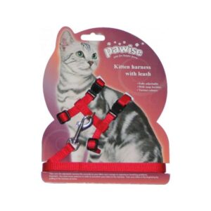 Pawise Arnes Para Gato Con Traila Color Rojo