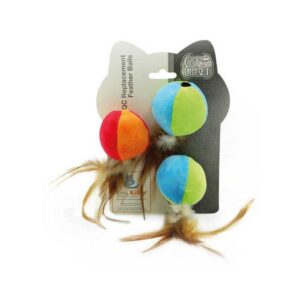 Pelotas Set Gato Plush con Plumas Pack x 3 - Imagen 2