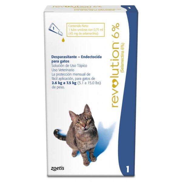 Revolution Pipeta Gato 2.6 Kg a 7.5 Kg - Imagen 1