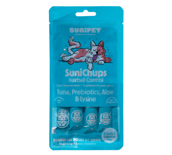 SuniChups Hairball Control Para Gato 4 Tubos - Imagen 1