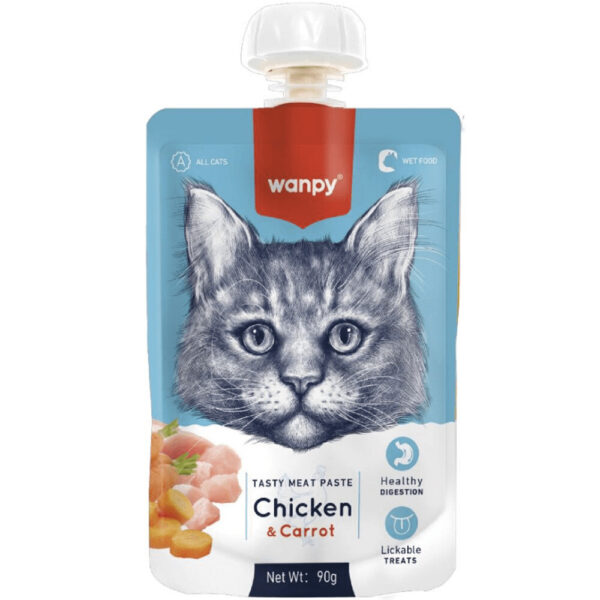 Wanpy Cat Tasty Meat Chicken (Pasta Cremosa De Pollo) 90Gr - Imagen 1